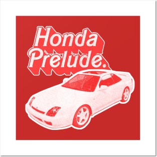 Honda Prelude (Red) /// Original Retro Design Posters and Art